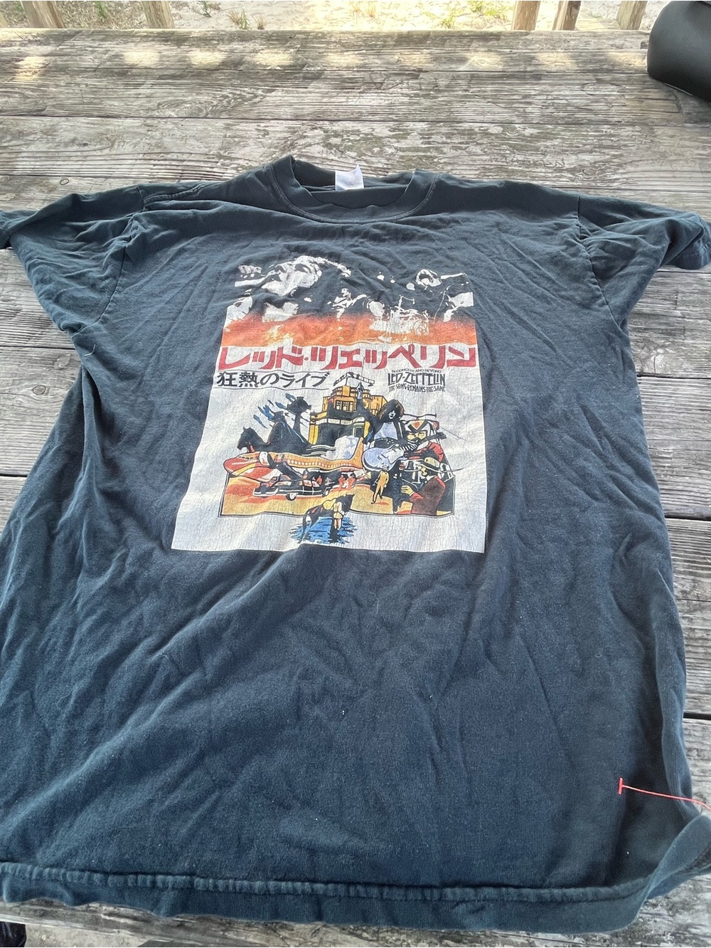 LED ZEP repro Black Graphic WELVOME YO JAPAN Band T-Shirt /Retro Print MENS L